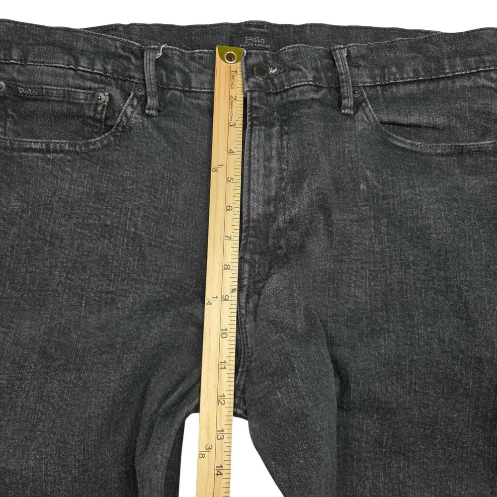 Polo Ralph Lauren Thompson Relaxed Jeans Men 36x32 Fits 36×30 Black Straight Leg